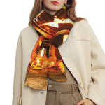 Jack-O'-Lantern Halloween Pumpkin Print Scarf