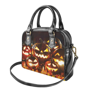 Jack-O'-Lantern Halloween Pumpkin Print Shoulder Handbag