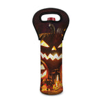 Jack-O'-Lantern Halloween Pumpkin Print Single Neoprene Wine Tote