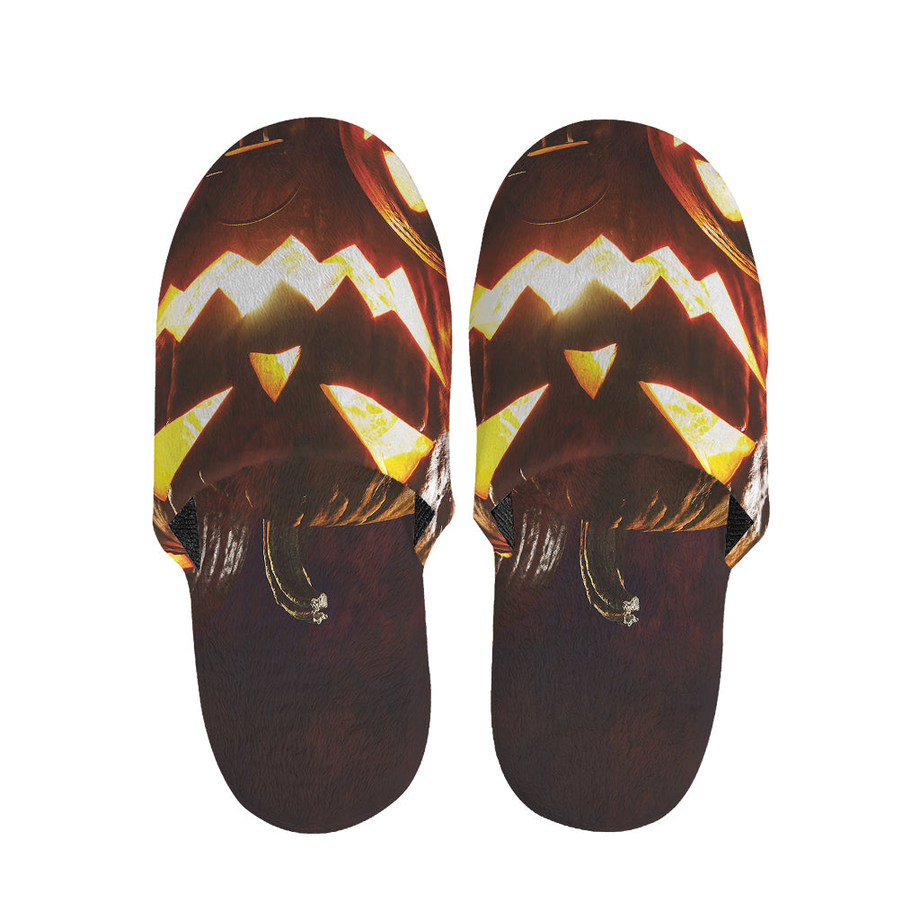 Jack-O'-Lantern Halloween Pumpkin Print Slippers