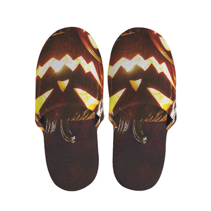 Jack-O'-Lantern Halloween Pumpkin Print Slippers