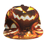 Jack-O'-Lantern Halloween Pumpkin Print Snapback Cap