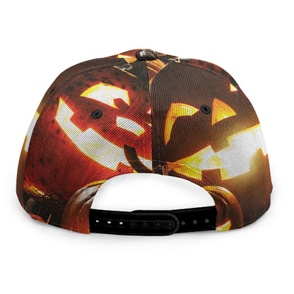 Jack-O'-Lantern Halloween Pumpkin Print Snapback Cap
