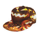 Jack-O'-Lantern Halloween Pumpkin Print Snapback Cap