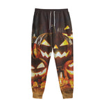 Jack-O'-Lantern Halloween Pumpkin Print Sweatpants