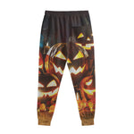 Jack-O'-Lantern Halloween Pumpkin Print Sweatpants