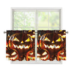 Jack-O'-Lantern Halloween Pumpkin Print Tier Curtains
