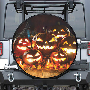 Jack-O'-Lantern Halloween Pumpkin Print Tire Cover