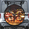 Jack-O'-Lantern Halloween Pumpkin Print Tire Cover With Camera Hole