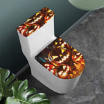 Jack-O'-Lantern Halloween Pumpkin Print Toilet Lid And Tank Cover Set
