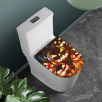 Jack-O'-Lantern Halloween Pumpkin Print Toilet Lid Cover
