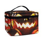 Jack-O'-Lantern Halloween Pumpkin Print Travel Makeup Bag