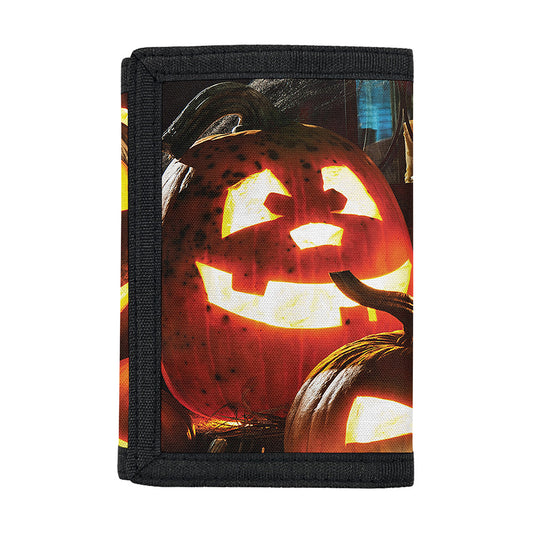 Jack-O'-Lantern Halloween Pumpkin Print Trifold Wallet