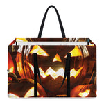Jack-O'-Lantern Halloween Pumpkin Print Utility Tote Bag