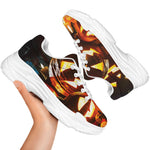 Jack-O'-Lantern Halloween Pumpkin Print White Chunky Shoes