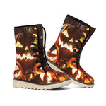 Jack-O'-Lantern Halloween Pumpkin Print Winter Boots
