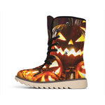 Jack-O'-Lantern Halloween Pumpkin Print Winter Boots