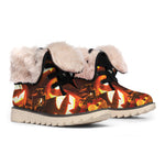 Jack-O'-Lantern Halloween Pumpkin Print Winter Boots