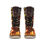Jack-O'-Lantern Halloween Pumpkin Print Winter Boots