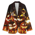 Jack-O'-Lantern Halloween Pumpkin Print Women's Blazer