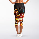Jack-O'-Lantern Halloween Pumpkin Print Women's Capri Leggings