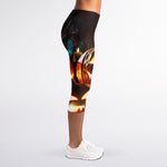 Jack-O'-Lantern Halloween Pumpkin Print Women's Capri Leggings