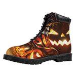 Jack-O'-Lantern Halloween Pumpkin Print Work Boots