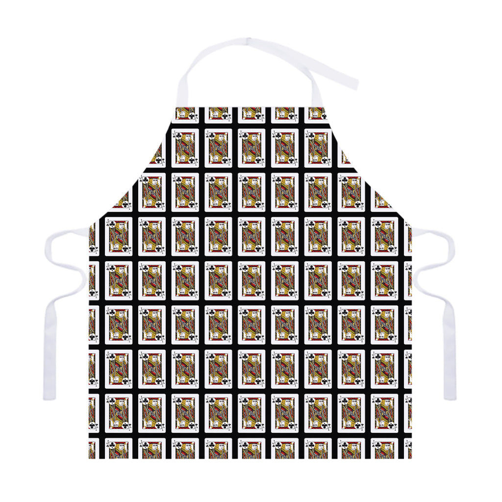 Jack Of Clubs Playing Card Pattern Print Adjustable Apron