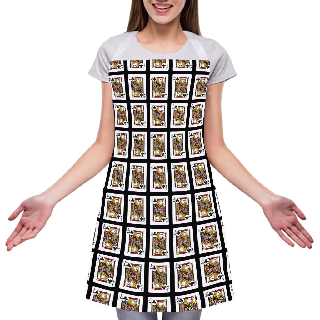 Jack Of Clubs Playing Card Pattern Print Adjustable Apron