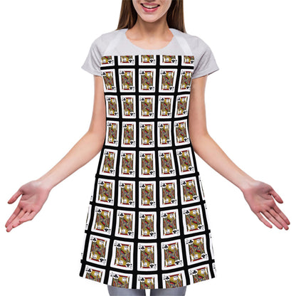 Jack Of Clubs Playing Card Pattern Print Adjustable Apron