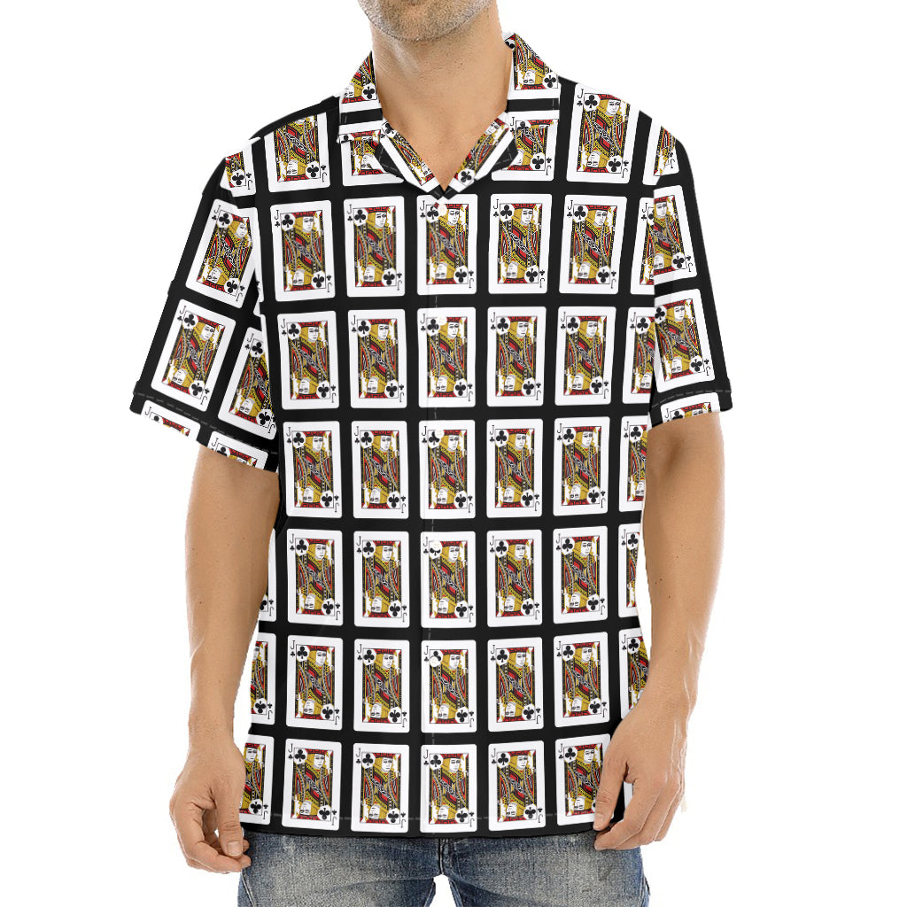 Jack Of Clubs Playing Card Pattern Print Aloha Shirt