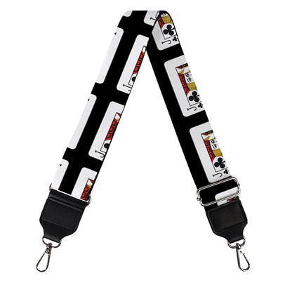 Jack Of Clubs Playing Card Pattern Print Bag Strap