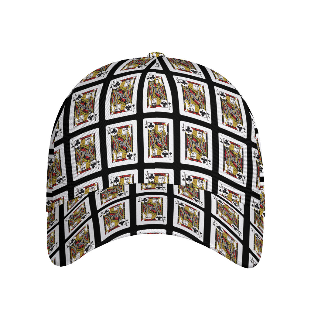 Jack Of Clubs Playing Card Pattern Print Baseball Cap