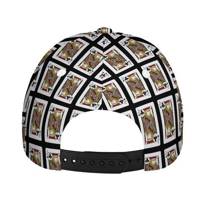 Jack Of Clubs Playing Card Pattern Print Baseball Cap