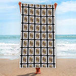 Jack Of Clubs Playing Card Pattern Print Beach Towel
