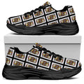 Jack Of Clubs Playing Card Pattern Print Black Chunky Shoes