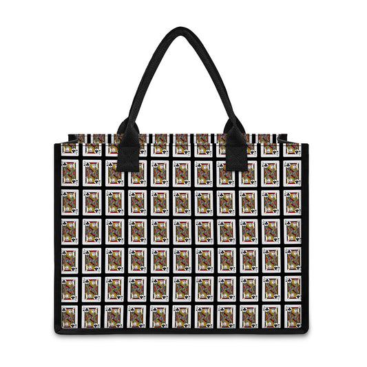 Jack Of Clubs Playing Card Pattern Print Canvas Tote Bag
