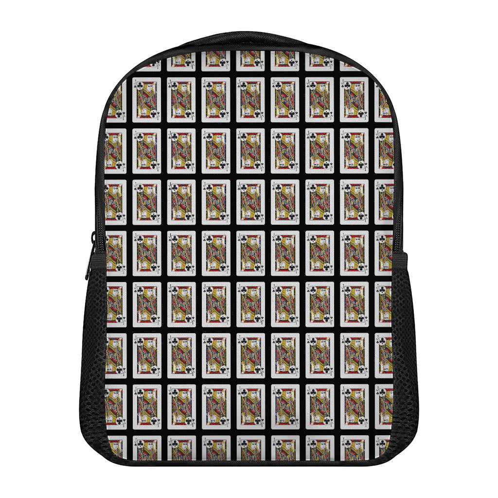 Jack Of Clubs Playing Card Pattern Print Casual Backpack