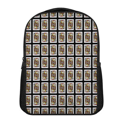 Jack Of Clubs Playing Card Pattern Print Casual Backpack