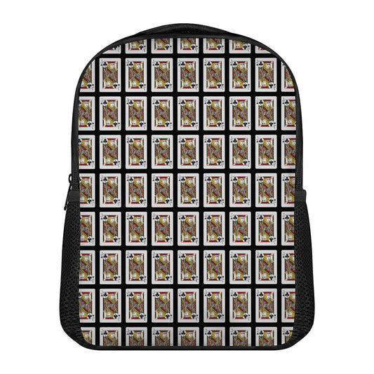 Jack Of Clubs Playing Card Pattern Print Casual Backpack