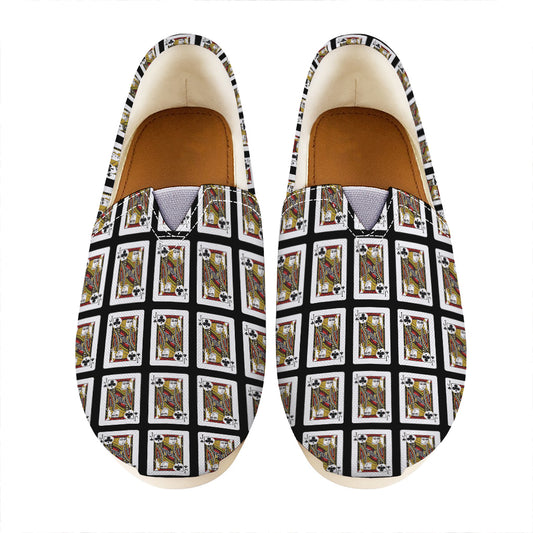 Jack Of Clubs Playing Card Pattern Print Casual Shoes