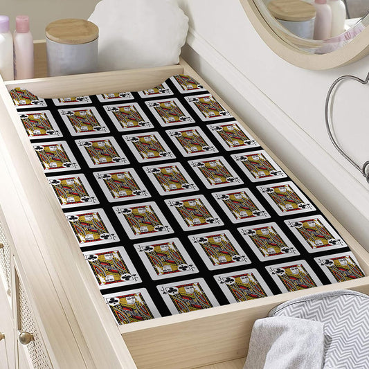 Jack Of Clubs Playing Card Pattern Print Changing Pad Cover