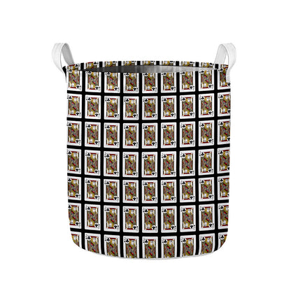 Jack Of Clubs Playing Card Pattern Print Collapsible Laundry Basket