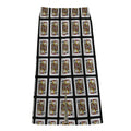 Jack Of Clubs Playing Card Pattern Print Cotton Front Slit Maxi Skirt