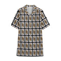 Jack Of Clubs Playing Card Pattern Print Cotton Hawaiian Shirt