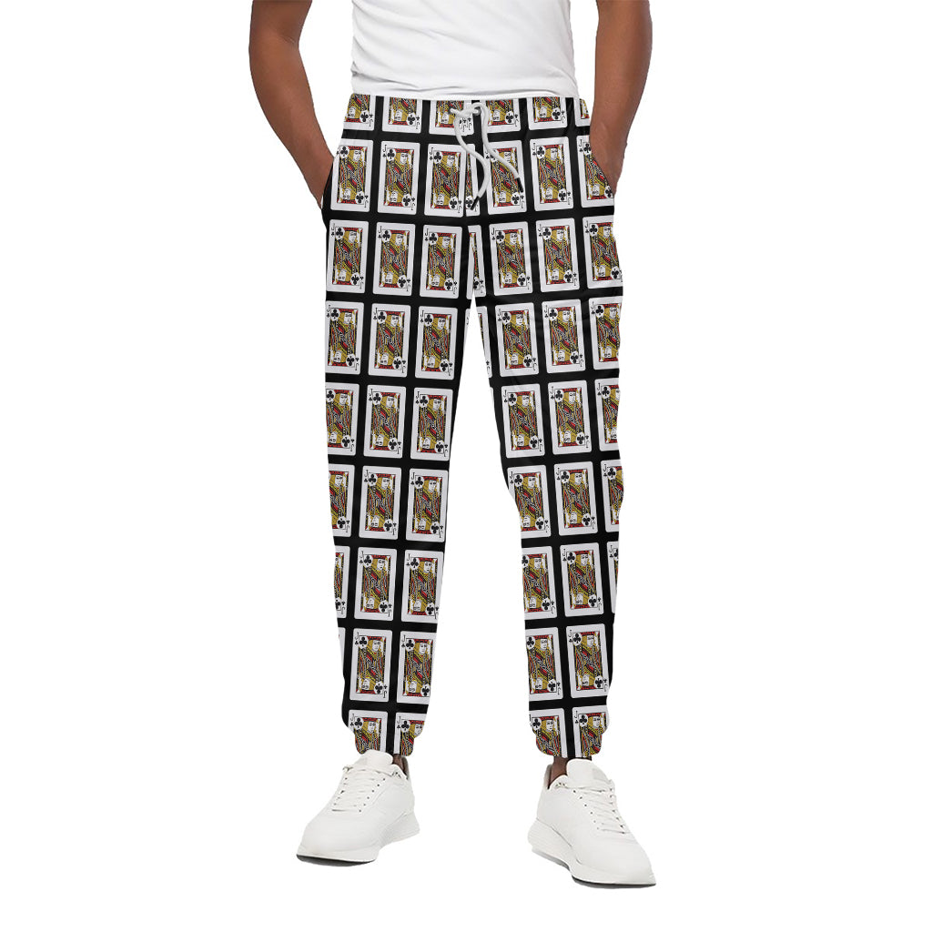 Jack Of Clubs Playing Card Pattern Print Cotton Pants