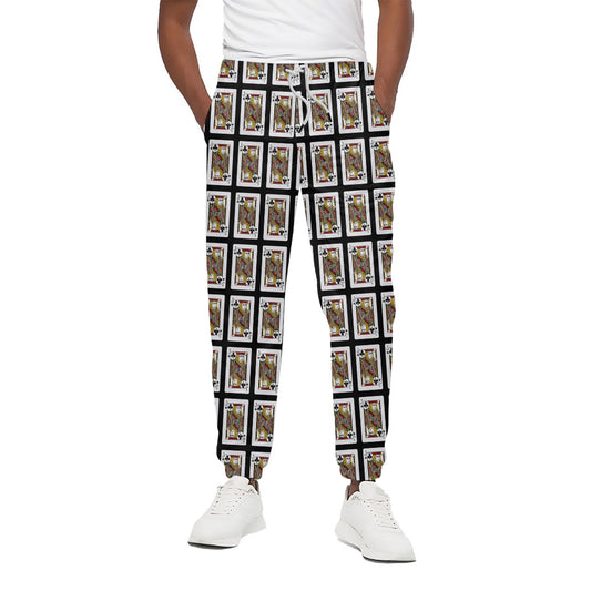 Jack Of Clubs Playing Card Pattern Print Cotton Pants