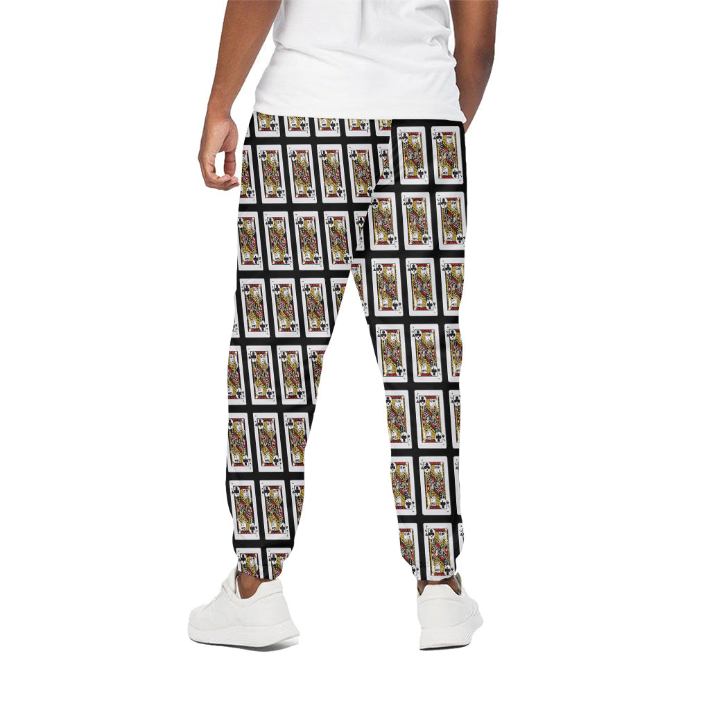 Jack Of Clubs Playing Card Pattern Print Cotton Pants