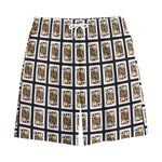 Jack Of Clubs Playing Card Pattern Print Cotton Shorts