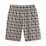 Jack Of Clubs Playing Card Pattern Print Cotton Shorts